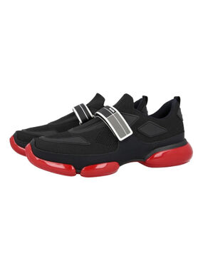 Prada Cloudbust Black Knit Velcro Closure Sneakers Size 7